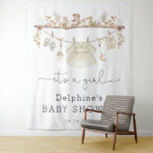 Gedempte Boho Baby Meisje Jurk Baby shower Welkom Wandkleed (In situ)