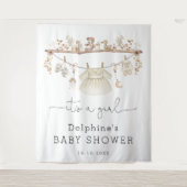 Gedempte Boho Baby Meisje Jurk Baby shower Welkom Wandkleed (Voorkant)