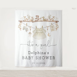 Gedempte Boho Baby Meisje Jurk Baby shower Welkom Wandkleed