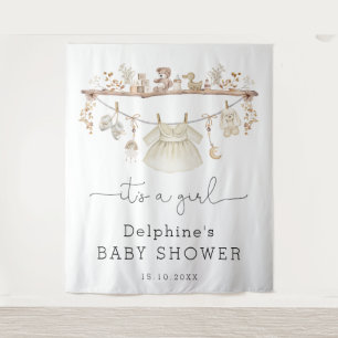 Gedempte Boho Baby Meisje Jurk Baby shower Welkom Wandkleed