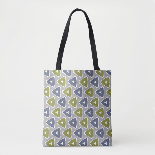 Gedempte Boho Geometrisch Patroon Tote Bag (Voorkant)