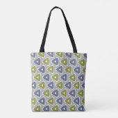 Gedempte Boho Geometrisch Patroon Tote Bag (Achterkant)
