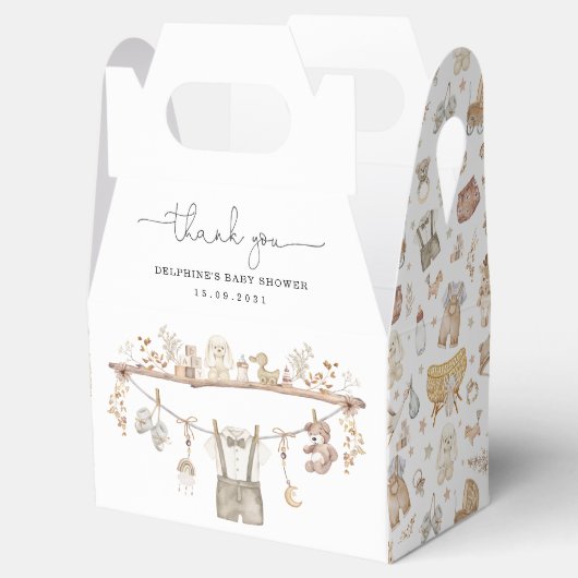 Gedempte Boho kinderkamer kleding speelgoed jongen Bedankdoosjes (Geopend)