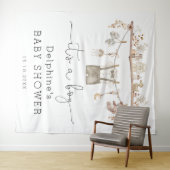 Gedempte Boho Little Man Boy Baby shower Welkom Wandkleed (In Situ (horizontaal))