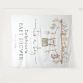 Gedempte Boho Little Man Boy Baby shower Welkom Wandkleed (Voorkant (horizontaal))