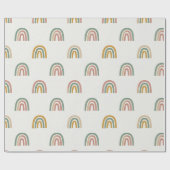 Gedempte boho regenboog scandi patroon cadeaupapier (Vlak)