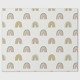 Gedempte boho regenboog scandi patroon  cadeaupapier