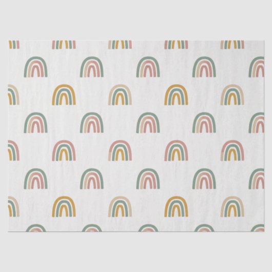 Gedempte boho regenboog scandi patroon  tissuepapier (Voorkant)