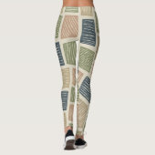 Gedempte botanische textuur retro grafiek leggings (Achterkant)