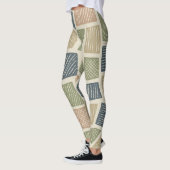 Gedempte botanische textuur retro grafiek leggings (Links)