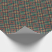 Gedempte diamantgrid tartanruit cadeaupapier (Hoek)