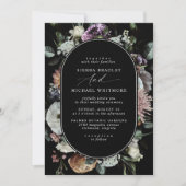 Gedempte donkere bloem | Elegant zwart humeurig br Kaart (Voorkant)