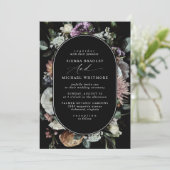 Gedempte donkere bloem | Elegant zwart humeurig br Kaart (Staand voorkant)