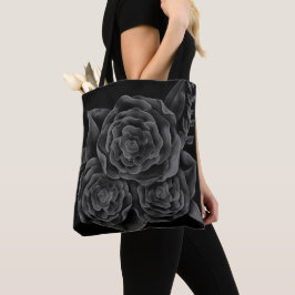 Gedempte donkere en Moody zwart-witte rozen Tote Bag
