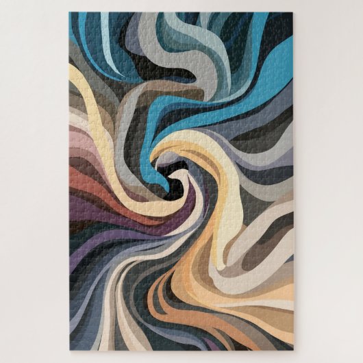 Gedempte Draaiing | Moderne Abstracte Spiraal Puzz Legpuzzel (Verticaal)