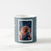 Gedempte Elegance Slate Blue Happy Birthday Kaart  Koffiemok (Center)