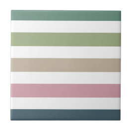 Gedempte Elegance Stripes Decoratieve Keramische T Tegeltje