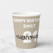 Gedempte Elegantie Calm Stone Gelukkige Verjaardag Papieren Bekers (Voorkant)