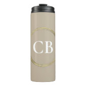 Gedempte elegantie - Calm Stone Monogram Thermosbeker (Voorkant)