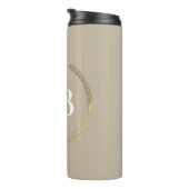 Gedempte elegantie - Calm Stone Monogram Thermosbeker (Geroteerd rechts)