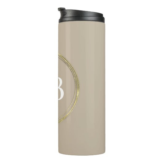 Gedempte elegantie - Calm Stone Monogram Thermosbeker (Geroteerd rechts)