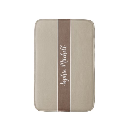 Gedempte Elegantie - Calm Stone Name Bath Mat (Voorkant Verticaal)