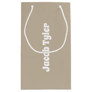 Gedempte elegantie - Calm Stone Name Gift Bag Klein Cadeauzakje