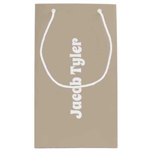 Gedempte elegantie - Calm Stone Name Gift Bag Klein Cadeauzakje (Achterkant)