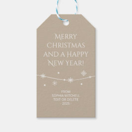 Gedempte elegantie - Calm Stone Snowflake Gift Lab Cadeaulabel