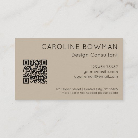 Gedempte Elegantie Calm Stone Visitekaartje - QR C (Achterkant)
