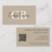 Gedempte Elegantie Calm Stone Visitekaartje - QR C (Voorkant / Achterkant)
