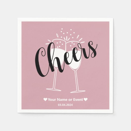 Gedempte Elegantie - Misty Rose Cheers Servetten (Voorkant)