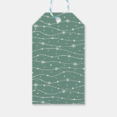 Gedempte Elegantie - Ocean Blauwgroen Snowflake Gi Cadeaulabel (Achterkant)