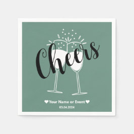 Gedempte Elegantie - Ocean Teal Cheers Servetten