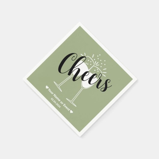 Gedempte Elegantie - Rustgevende Salie Cheers Serv Servet (Hoek)