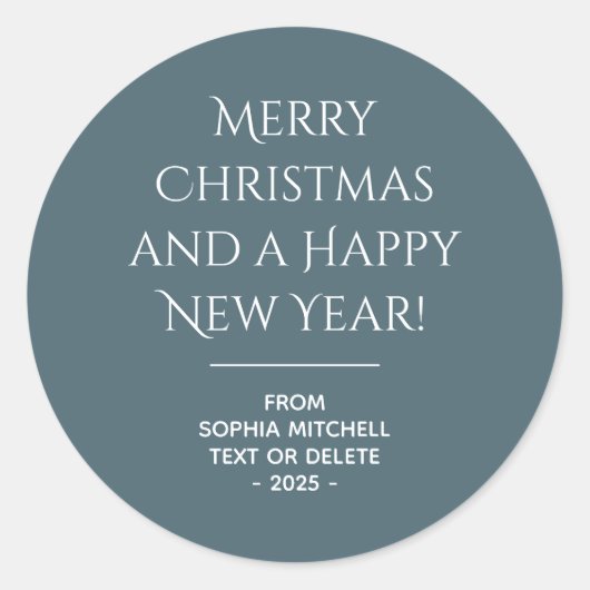 Gedempte elegantie - Slate Blue Kerst sticker (Voorkant)