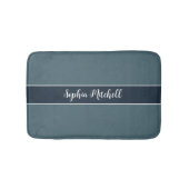 Gedempte Elegantie - Slate Blue Naam Bath Mat (Voorkant)