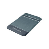 Gedempte Elegantie - Slate Blue Stripes Badmat (Gekanteld)