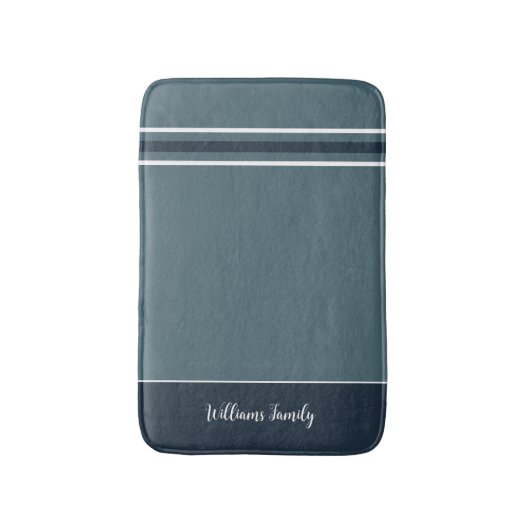 Gedempte Elegantie - Slate Blue Stripes Badmat (Voorkant Verticaal)