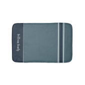 Gedempte Elegantie - Slate Blue Stripes Badmat (Voorkant)