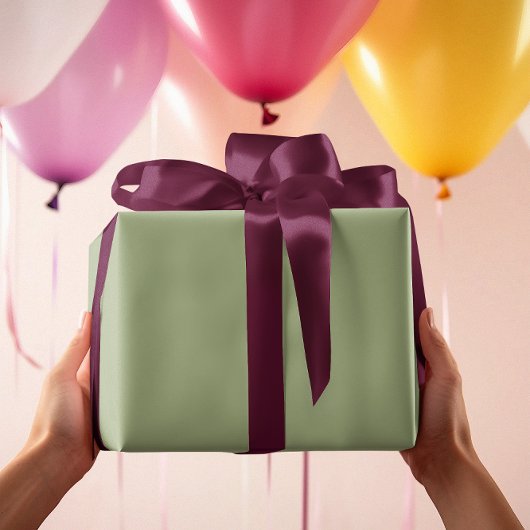 Gedempte Elegantie - Solid Tranquil Sage Cadeaupapier