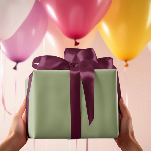 Gedempte Elegantie - Solid Tranquil Sage Inpakpapier Vel