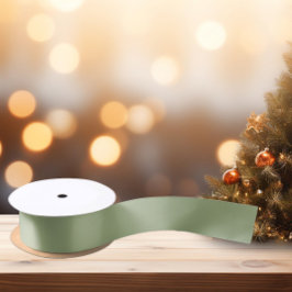 Gedempte Elegantie - Solid Tranquil Sage Satijnen Lint