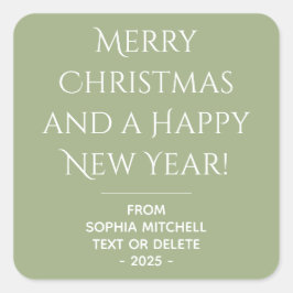 Gedempte Elegantie Tranquil Sage Kerst sticker