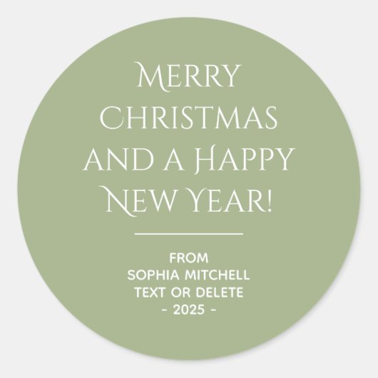 Gedempte Elegantie - Tranquil Sage Kerst sticker (Voorkant)
