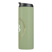 Gedempte Elegantie - Tranquil Sage Monogram Thermosbeker (Geroteerd rechts)