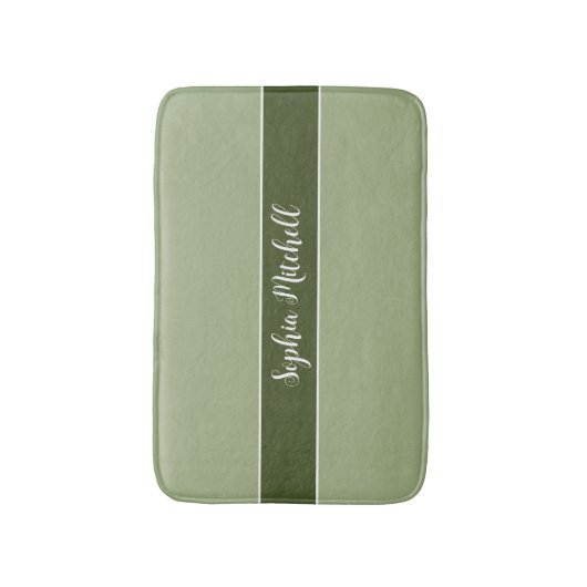 Gedempte Elegantie - Tranquil Sage Name Bath Mat (Voorkant Verticaal)