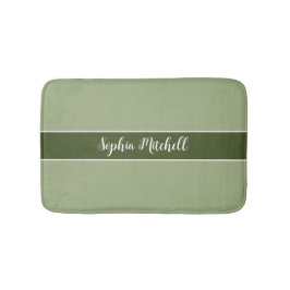 Gedempte Elegantie - Tranquil Sage Name Bath Mat