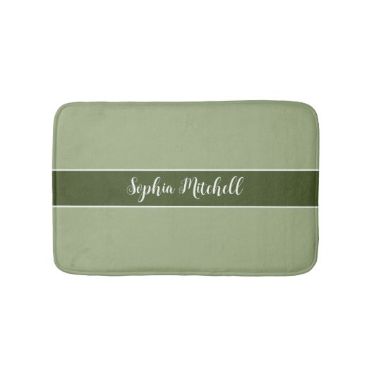 Gedempte Elegantie - Tranquil Sage Name Bath Mat (Voorkant)