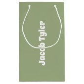 Gedempte Elegantie - Tranquil Sage Name Gift Bag Klein Cadeauzakje (Achterkant)